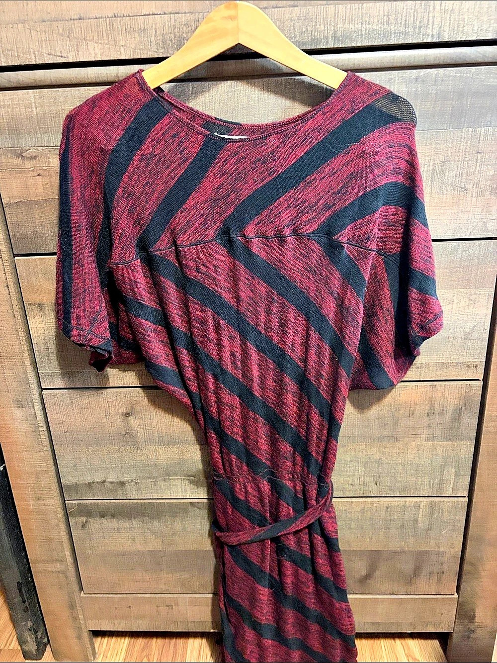Max Studio Abstract Midi Dress Red & Black Size XS